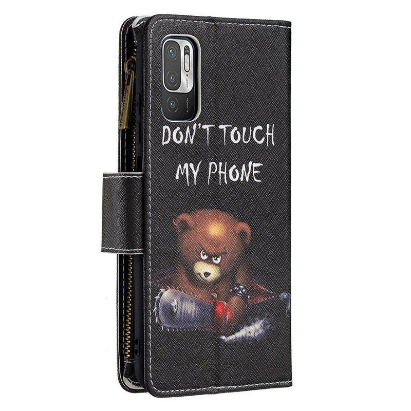 Folio-fodral Xiaomi Redmi Note 10 5G Pocketbjörn Med Dragkedja