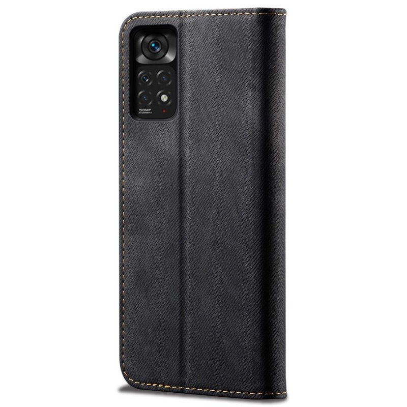 Folio-fodral Xiaomi Redmi Note 11 Pro / 11 Pro 5G Läderfodral Denim Tyg