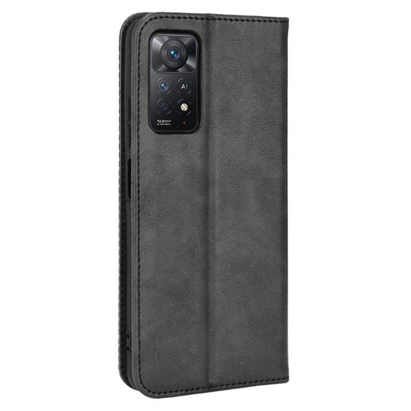 Folio-fodral Xiaomi Redmi Note 11 Pro / 11 Pro 5G Läderfodral Stiliserad Vintage Lädereffekt