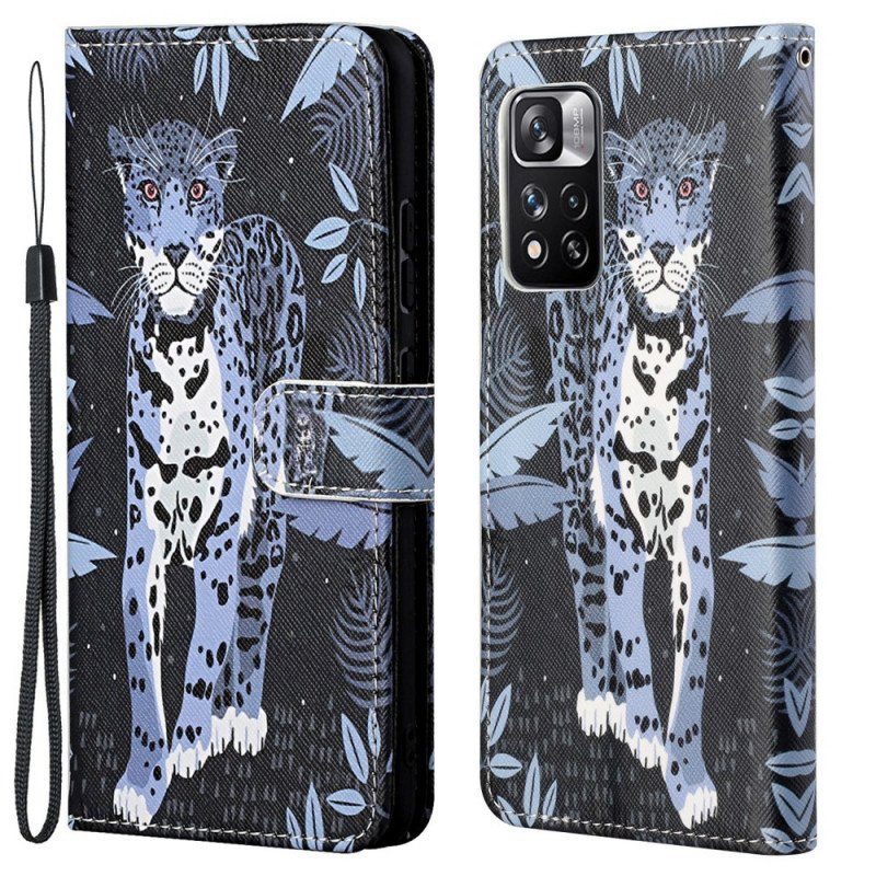 Folio-fodral Xiaomi Redmi Note 11 Pro / 11 Pro 5G Med Kedjar Strappy Leopard