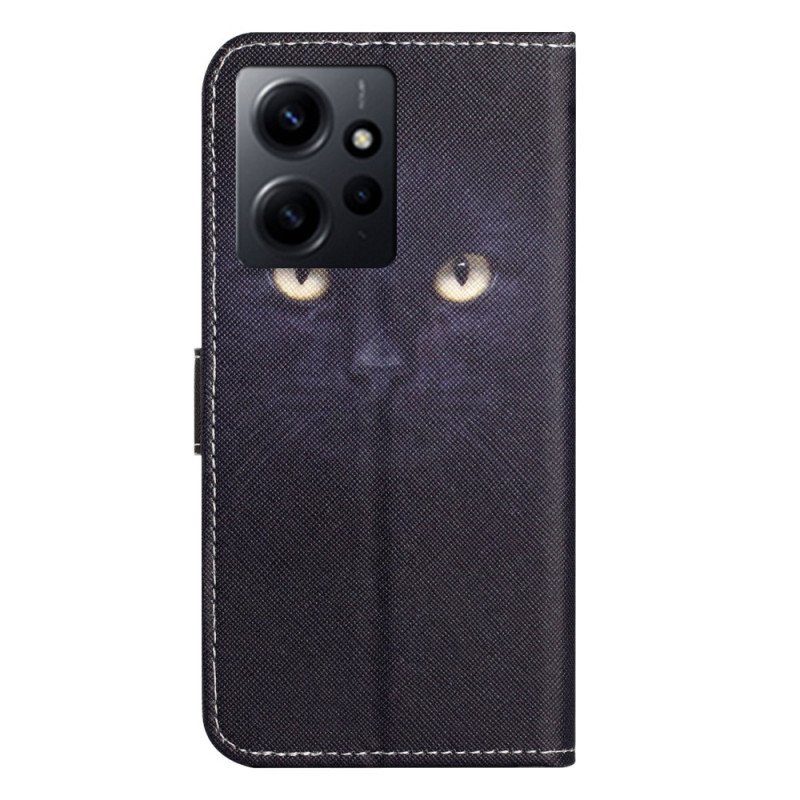 Folio-fodral Xiaomi Redmi Note 12 4G Grönögd Katt Med Snodd