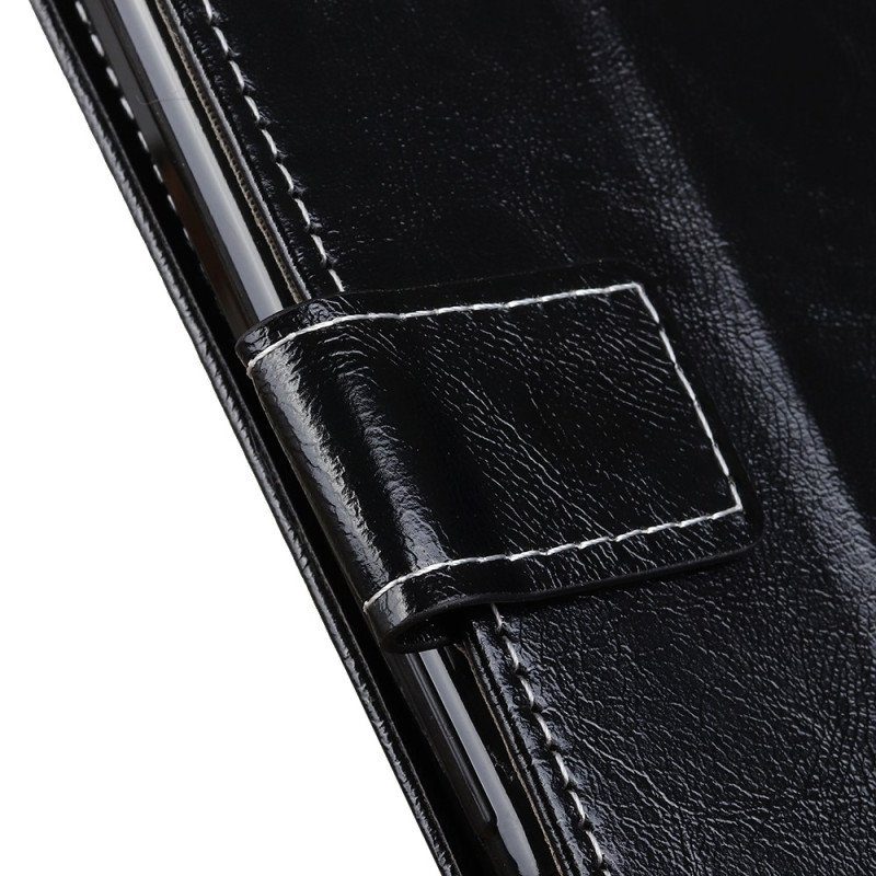 Folio-fodral Xiaomi Redmi Note 12 4G Lackerad Med Synliga Sömmar
