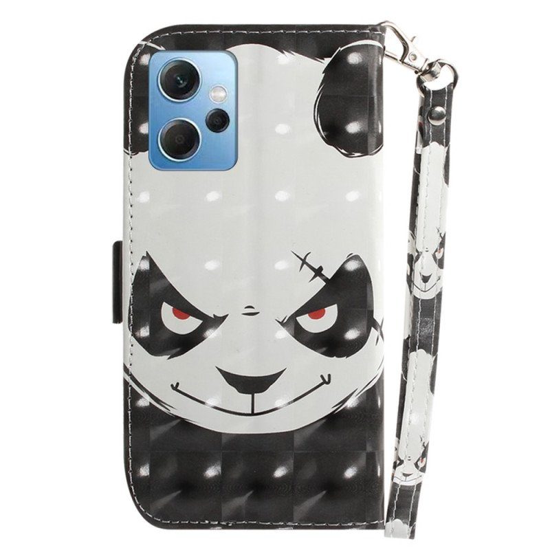 Folio-fodral Xiaomi Redmi Note 12 4G Med Kedjar Arg Panda Med Snodd