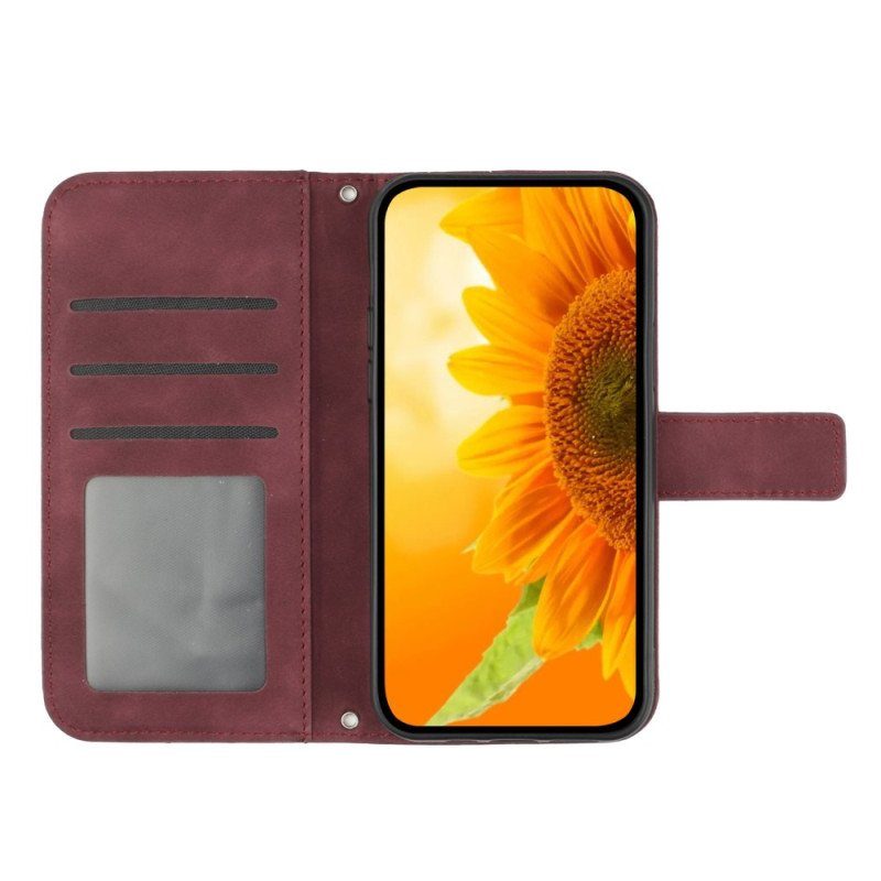Folio-fodral Xiaomi Redmi Note 12 4G Med Kedjar Strappy Solros