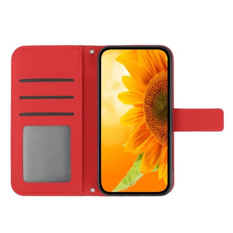 Folio-fodral Xiaomi Redmi Note 12 4G Solros Axelrem