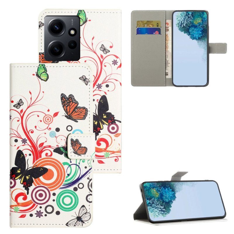 Folio-fodral Xiaomi Redmi Note 12 4G Vackra Fjärilar