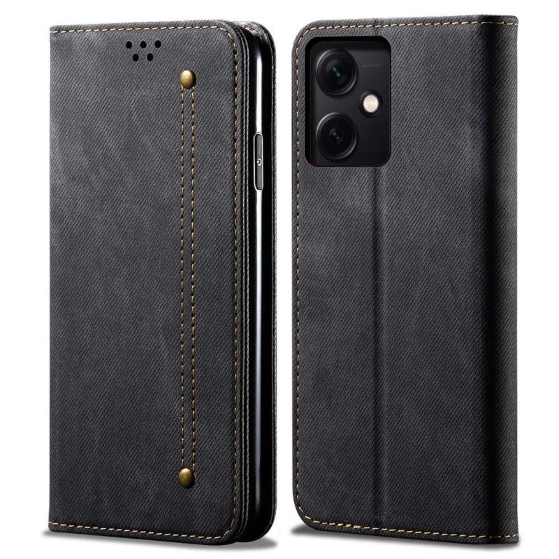 Folio-fodral Xiaomi Redmi Note 12 5G Läderfodral Denim Tyg