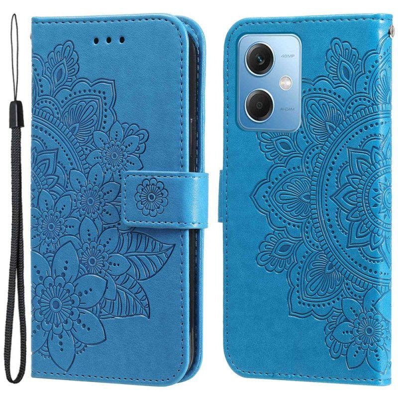 Folio-fodral Xiaomi Redmi Note 12 5G Med Kedjar Rem Blommandala