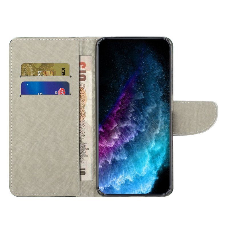 Folio-fodral Xiaomi Redmi Note 12 5G Med Kedjar Strappy Kamouflage