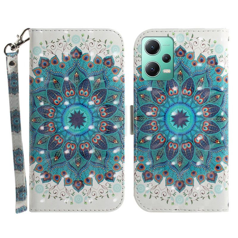 Folio-fodral Xiaomi Redmi Note 12 5G Med Kedjar Strappy Mandala