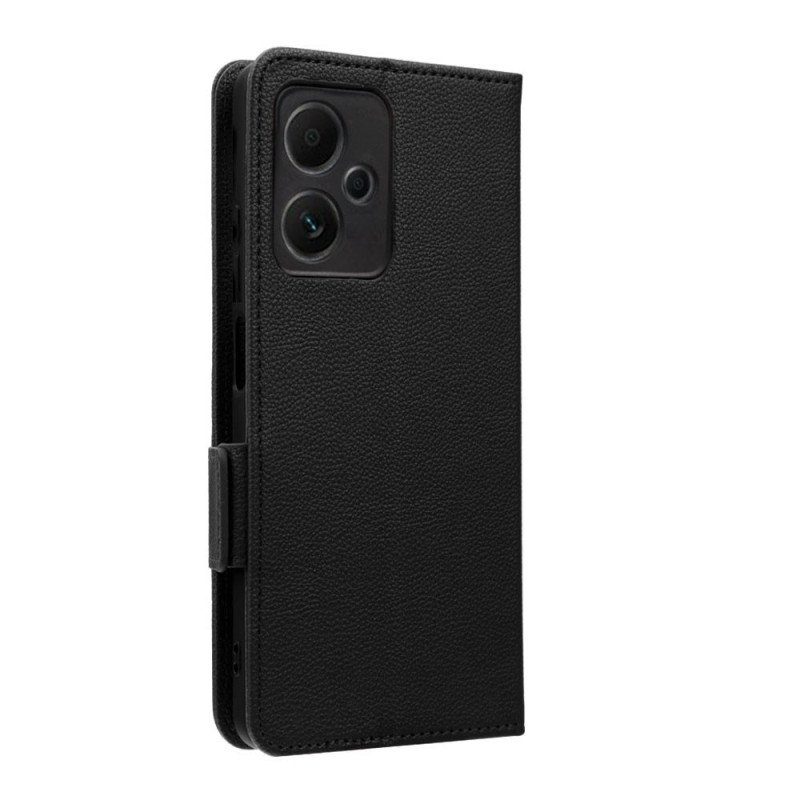 Folio-fodral Xiaomi Redmi Note 12 5G Ultrafin Litchi Stil