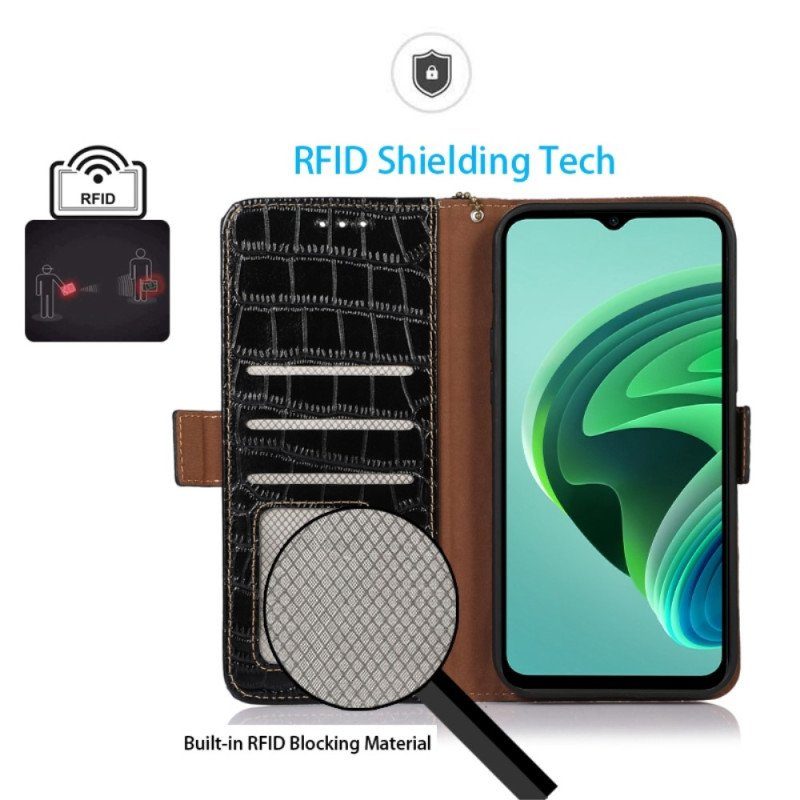 Folio-fodral Xiaomi Redmi Note 12 Pro Crocodile Style Rfid