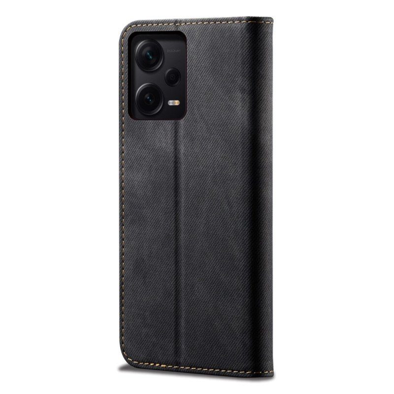 Folio-fodral Xiaomi Redmi Note 12 Pro Plus Läderfodral Denim Tyg