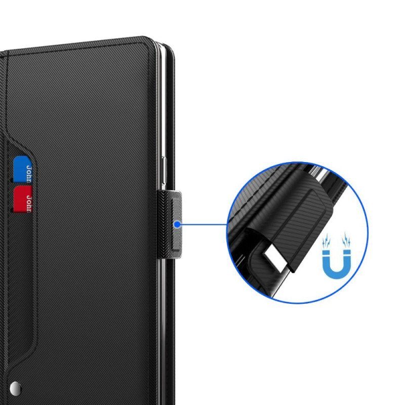 Läderfodral OnePlus 11 5G Avtagbar Spegel Och Korthållare