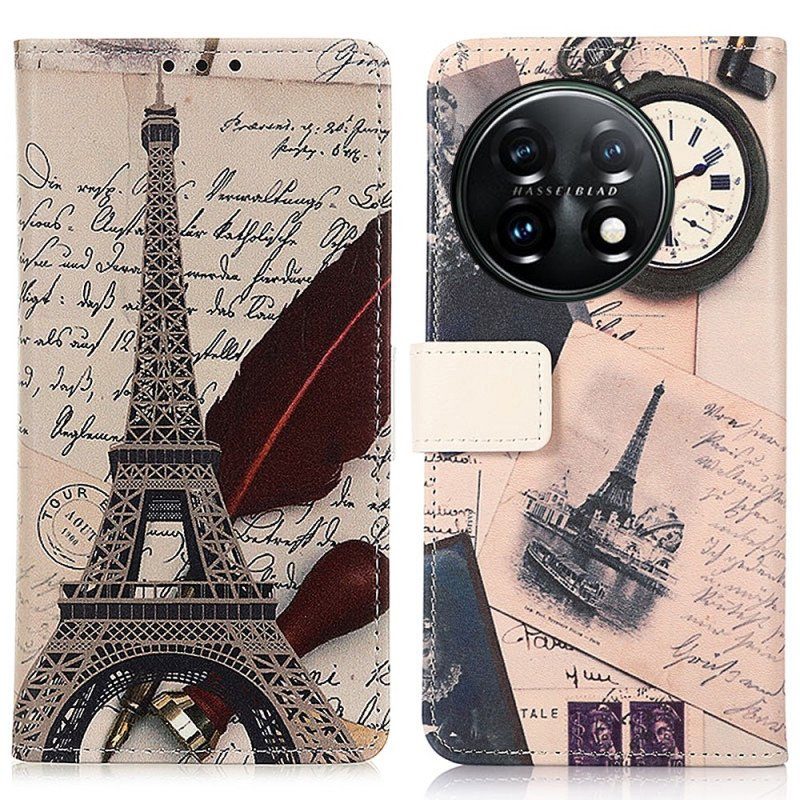 Läderfodral OnePlus 11 5G Poetens Eiffeltorn