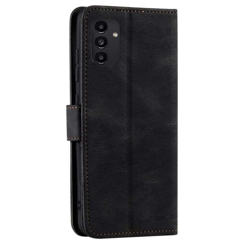 Läderfodral Samsung Galaxy A13 5G / A04s Skin-touch-sömmar