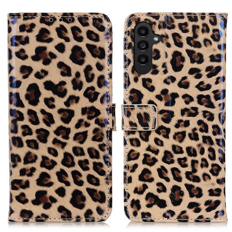 Läderfodral Samsung Galaxy A14 / A14 5G Leopardhudeffekt