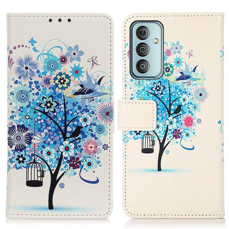 Läderfodral Samsung Galaxy M13 Blommande Träd
