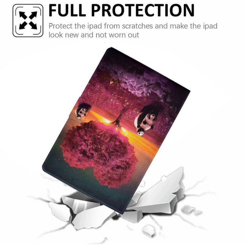 Läderfodral Samsung Galaxy Tab A8 (2021) Panda Hjärta