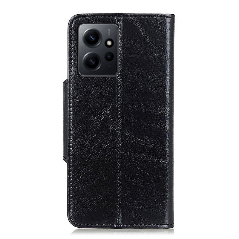 Läderfodral Xiaomi Redmi Note 12 4G Imiterat Lack Khazneh-knapp