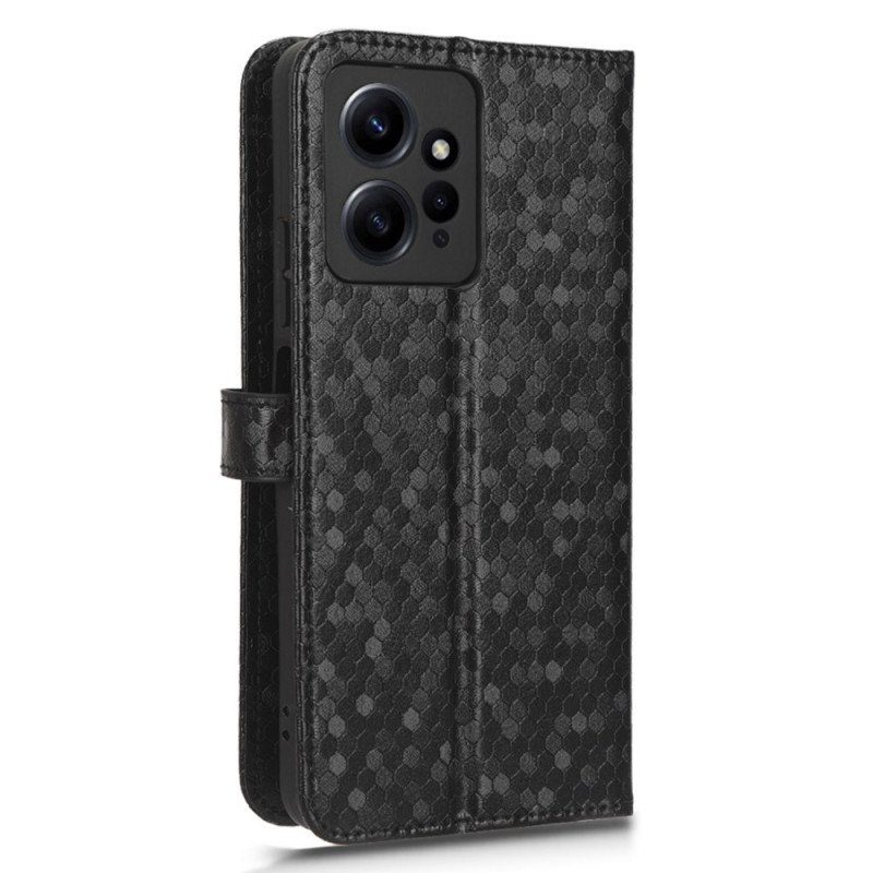 Läderfodral Xiaomi Redmi Note 12 4G Med Kedjar 3d Strappy Design