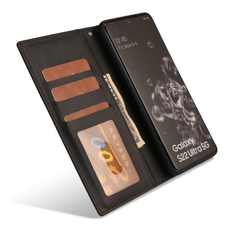 Mobilskal Folio-fodral Samsung Galaxy S23 Ultra 5G Löstagbart Silverlås