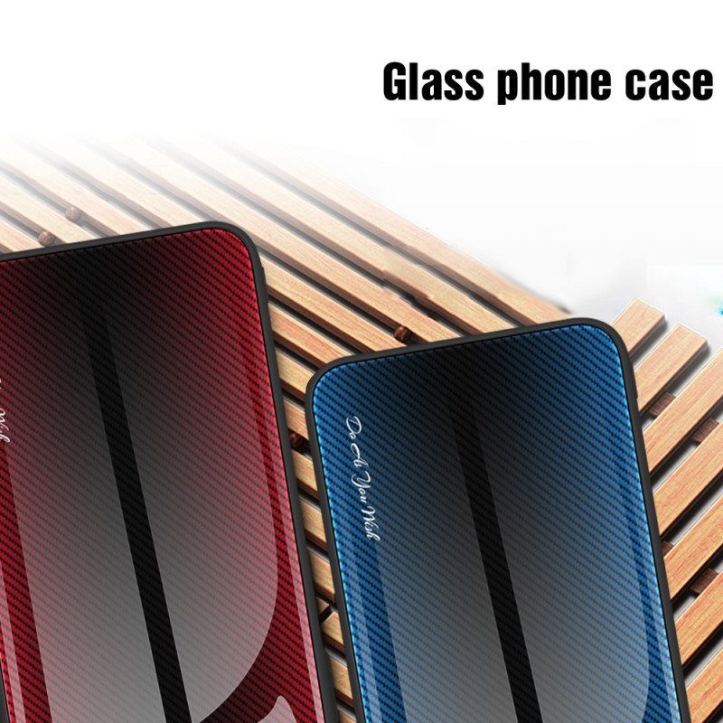 Mobilskal iPhone 15 Plus Kolfiberhärdat Glas