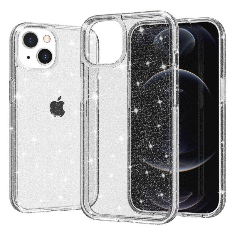 Mobilskal iPhone 15 Plus Transparent Glitter