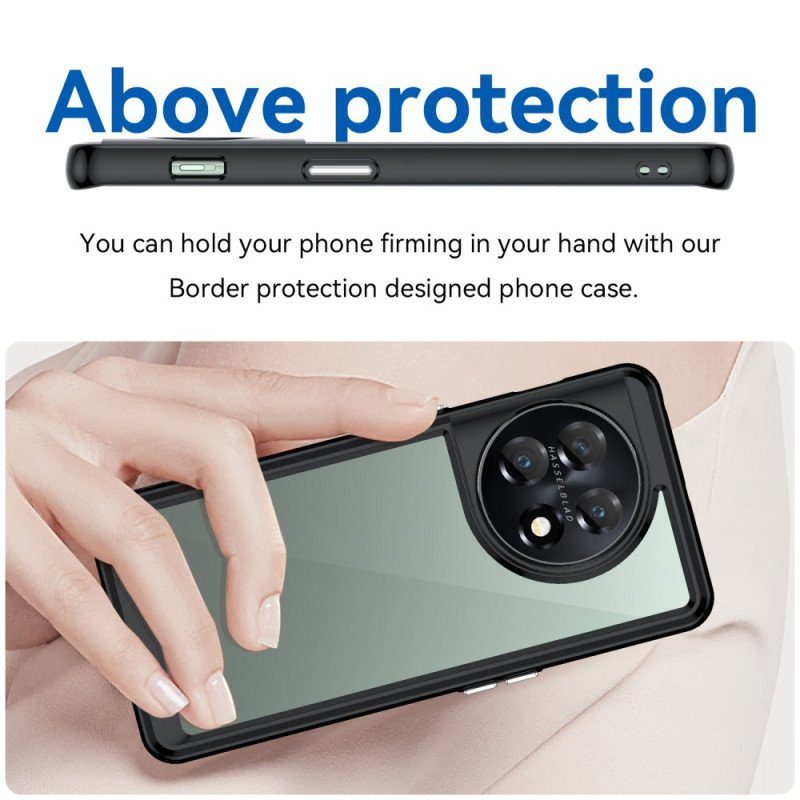 Mobilskal OnePlus 11 5G Transparent Akryl Och Färgad Kontur