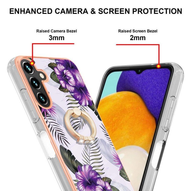 Mobilskal Samsung Galaxy A13 5G / A04s Ring-bracket Blommor