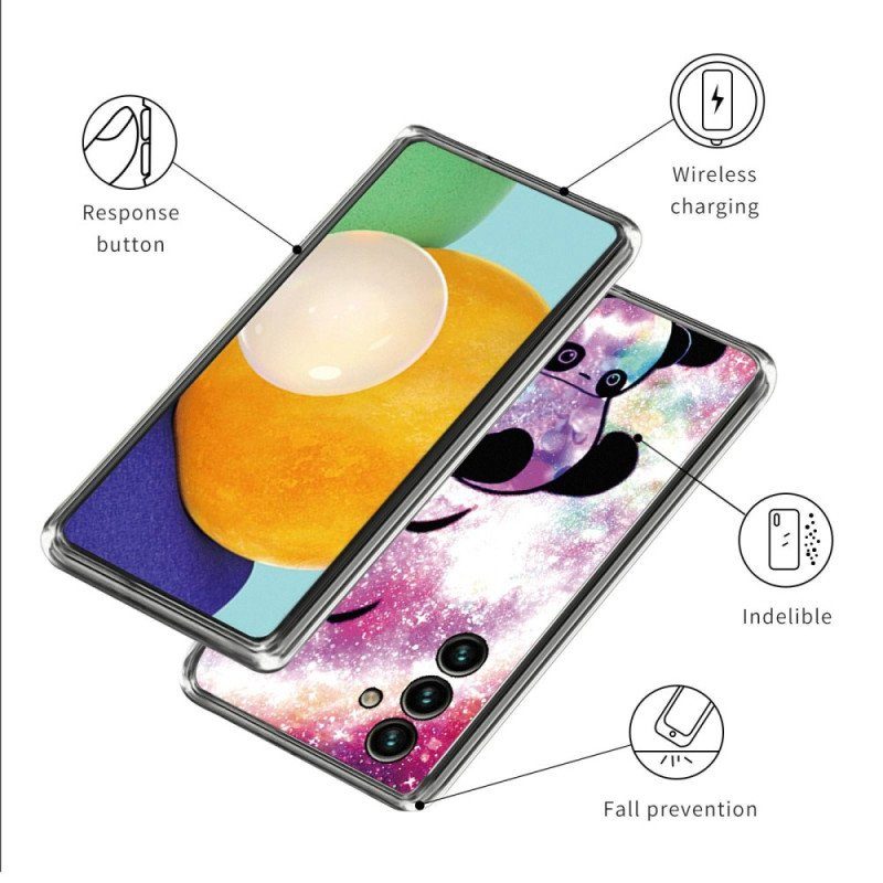 Mobilskal Samsung Galaxy A14 / A14 5G Silikon Panda Upp Och Ner