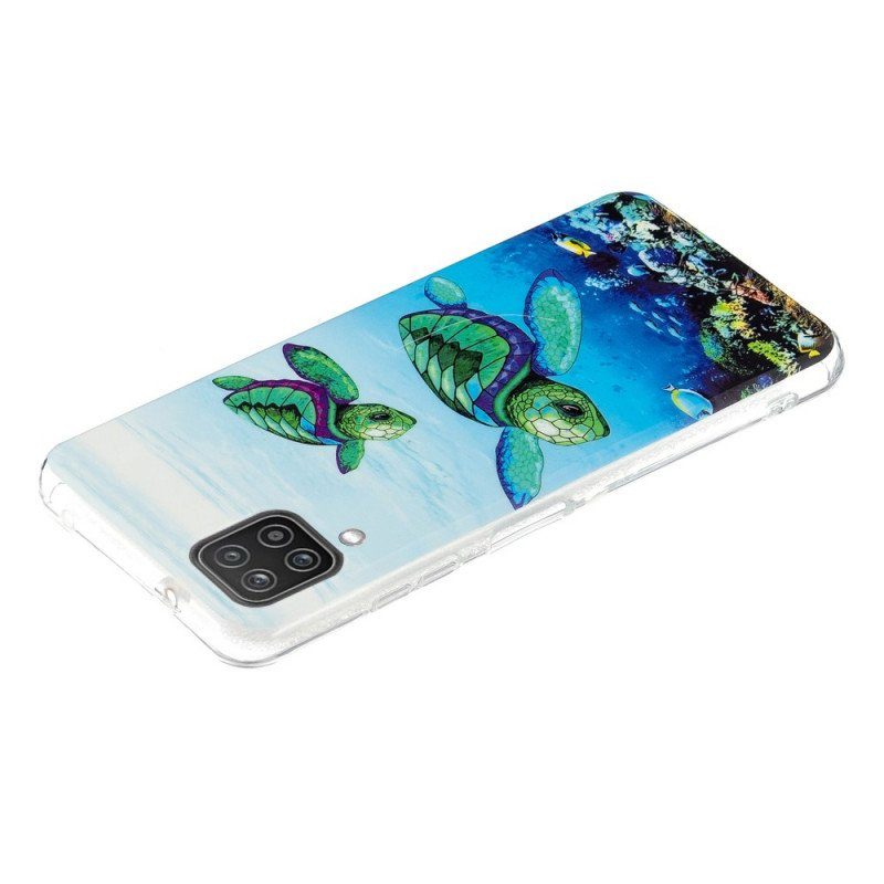 Mobilskal Samsung Galaxy M12 / A12 Fluorescerande Sköldpaddor