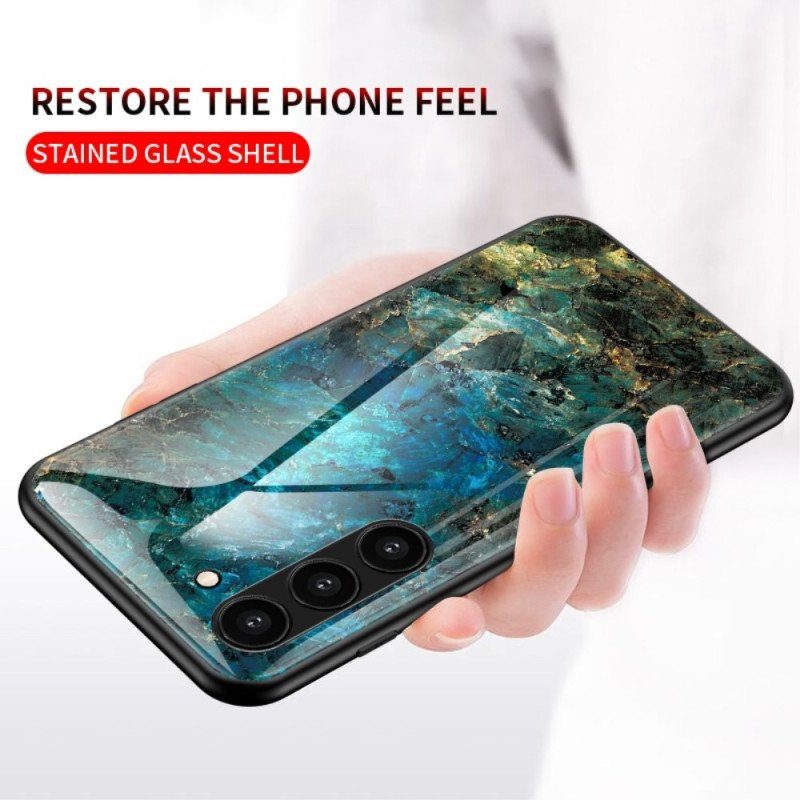 Mobilskal Samsung Galaxy S23 5G Marmor Härdat Glas