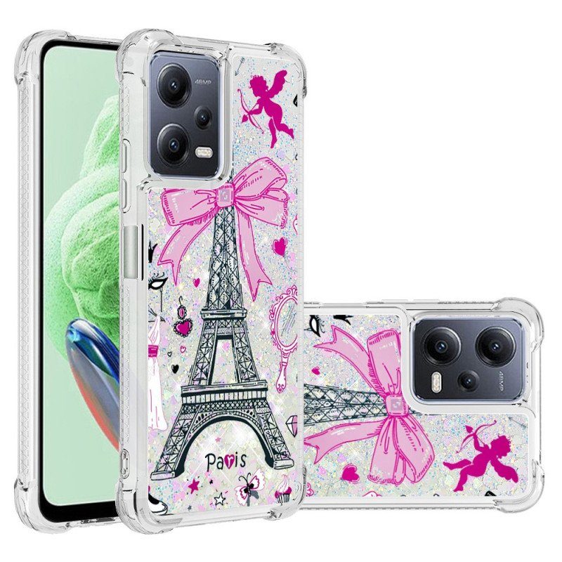 Mobilskal Xiaomi Redmi Note 12 5G Eiffeltornets Paljetter