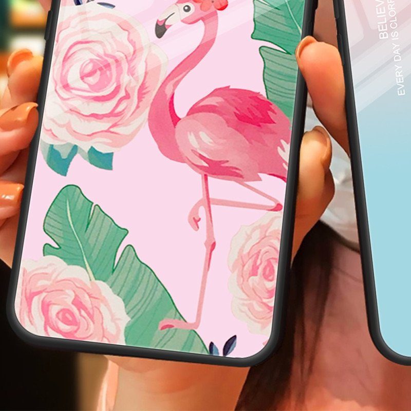 Skal iPhone 15 Plus Flamingo Härdat Glas