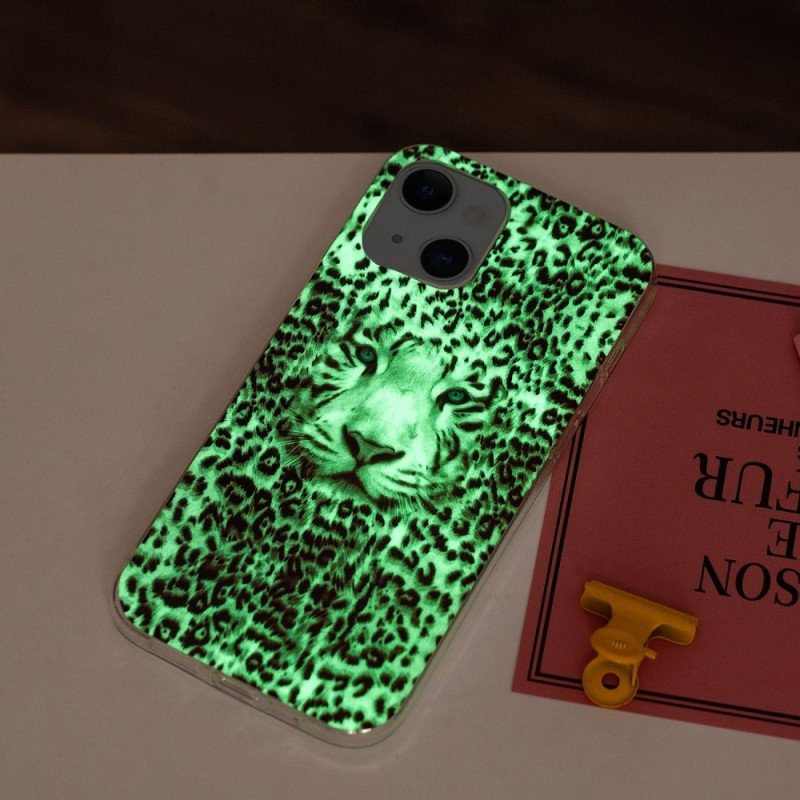 Skal iPhone 15 Plus Fluorescerande Leopard