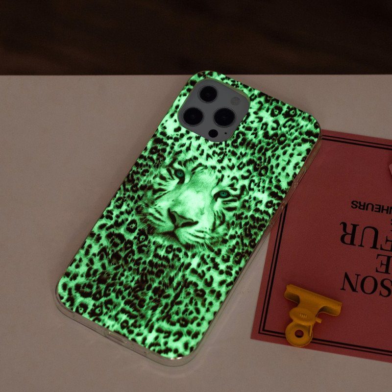 Skal iPhone 15 Pro Fluorescerande Leopard