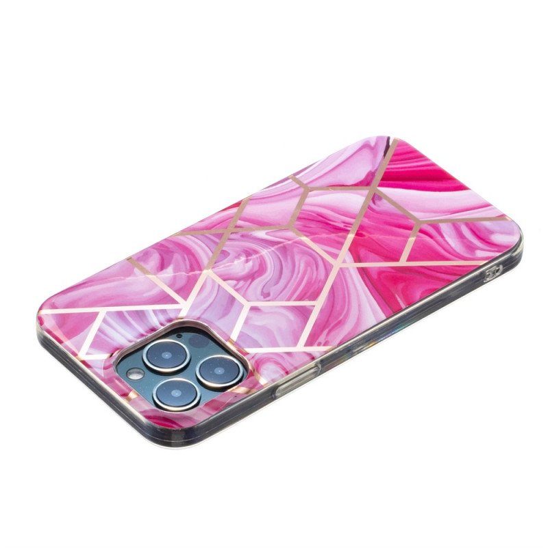 Skal iPhone 15 Pro Geometrisk Marmor