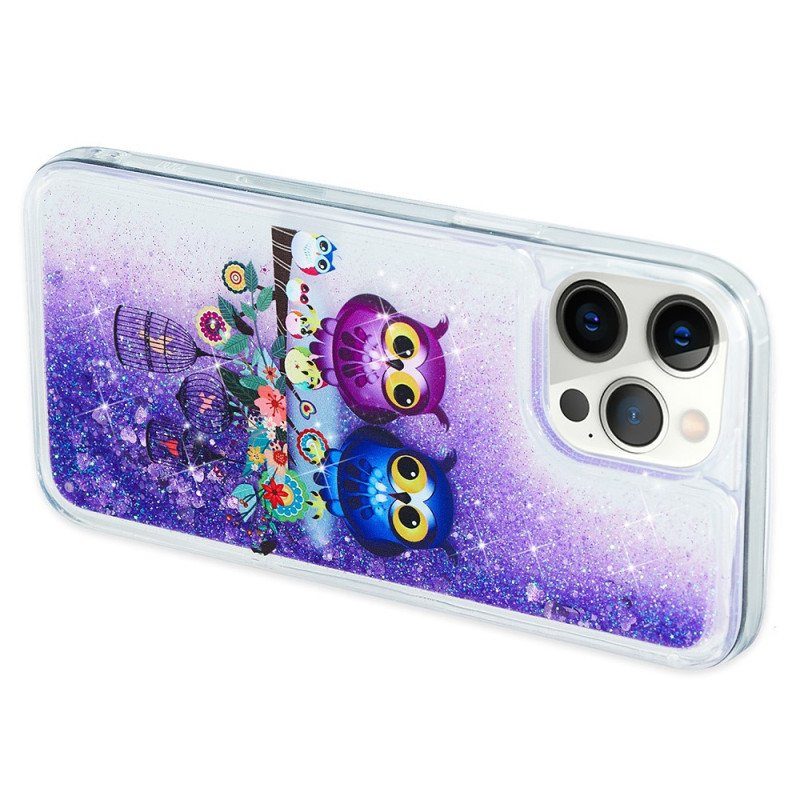 Skal iPhone 15 Pro Glitter Par Ugglor