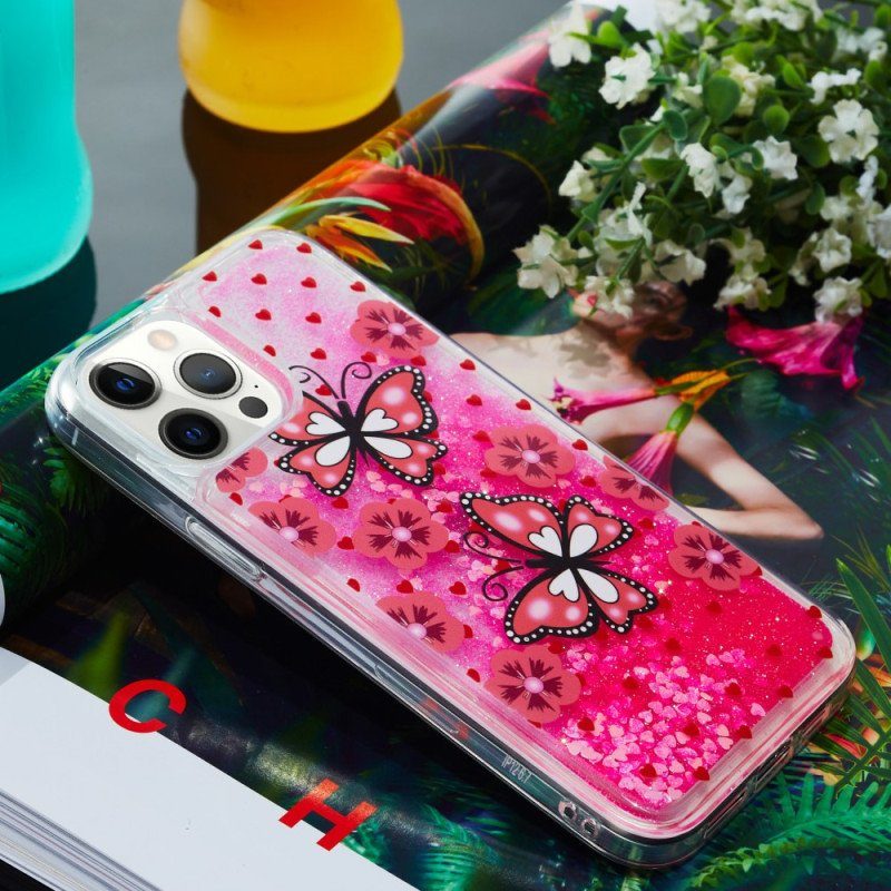Skal iPhone 15 Pro Max Fjärilar Glitter