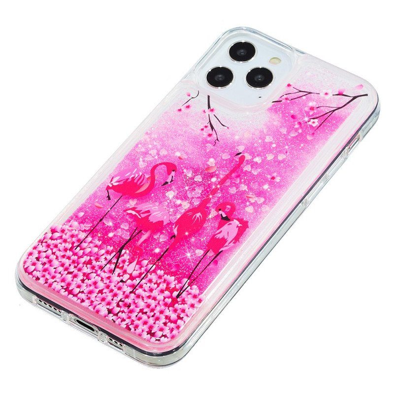 Skal iPhone 15 Pro Max Flamingo Glitter