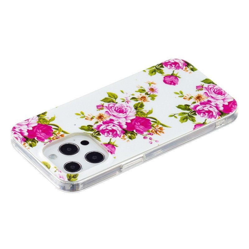 Skal iPhone 15 Pro Max Fluorescerande Blommor