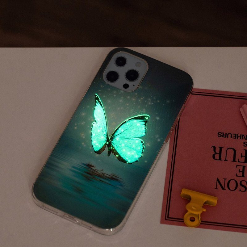 Skal iPhone 15 Pro Max Fluorescerande Fjärilar
