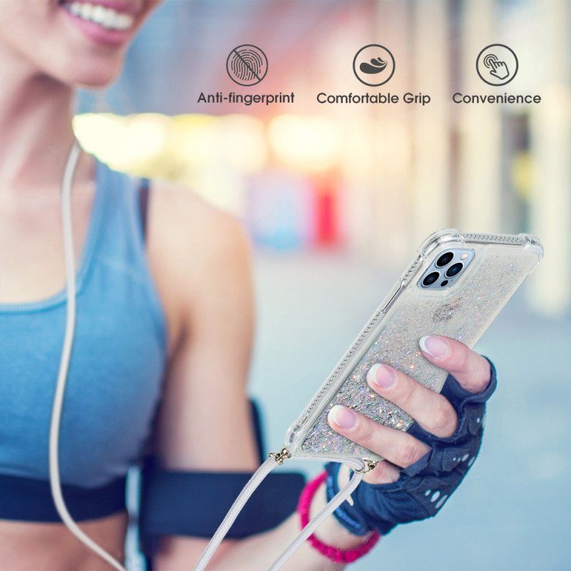 Skal iPhone 15 Pro Max Med Snodd Paljettsnöre
