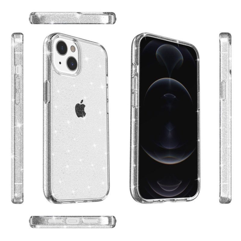 Skal iPhone 15 Transparent Glitter