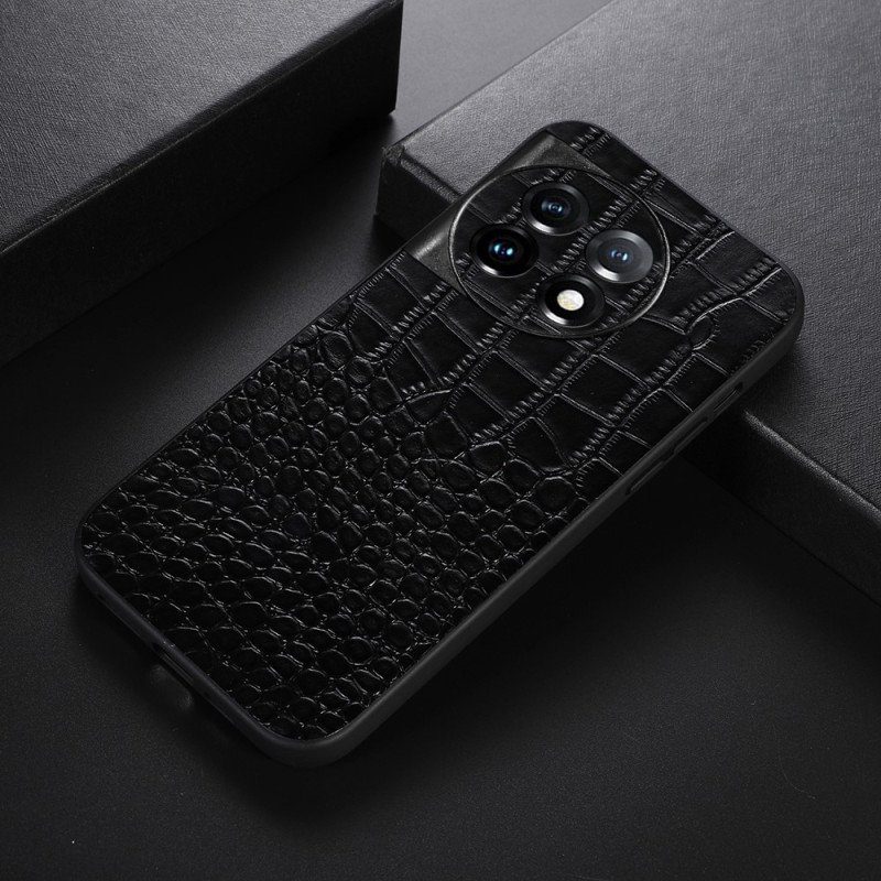 Skal OnePlus 11 5G Äkta Crocodile Texture Läder