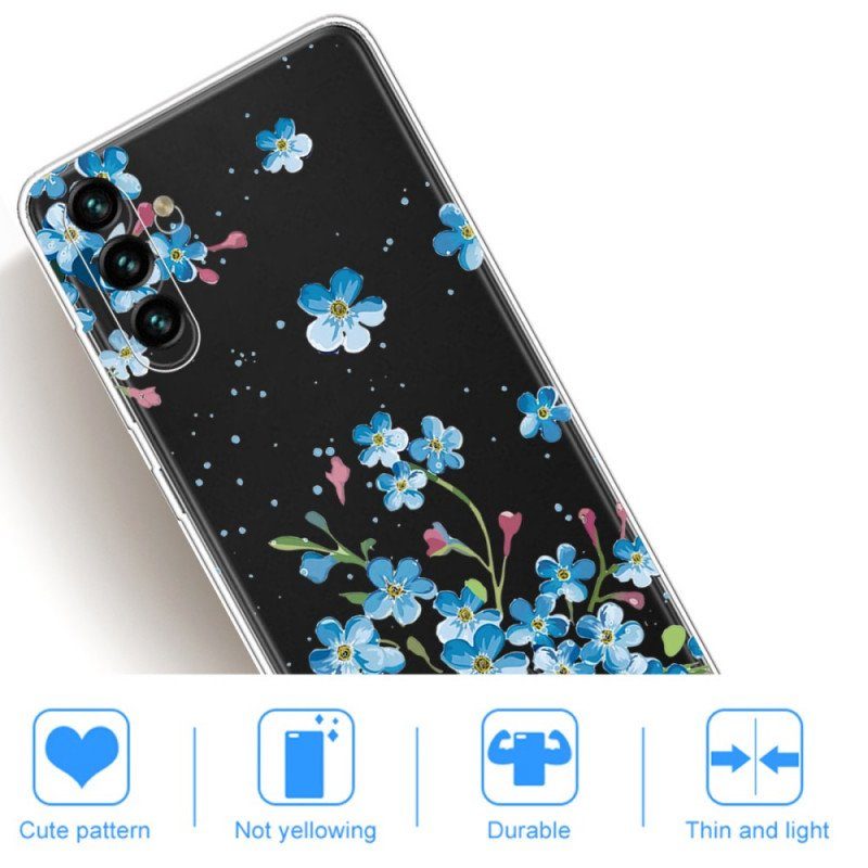 Skal Samsung Galaxy A13 5G / A04s Blå Blommor