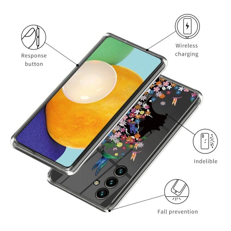 Skal Samsung Galaxy A14 / A14 5G Transparent Blomhuvud