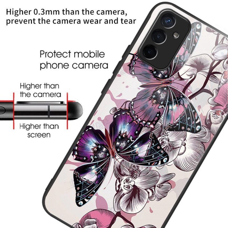 Skal Samsung Galaxy M13 Fjärilar Variation Härdat Glas