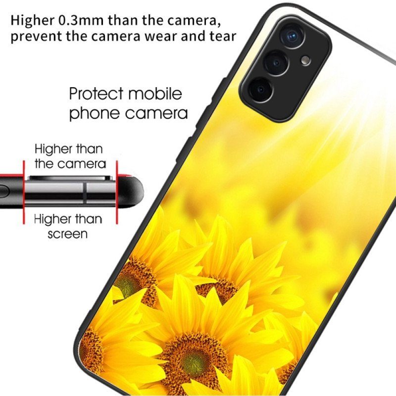 Skal Samsung Galaxy M13 Solrosor I Härdat Glas